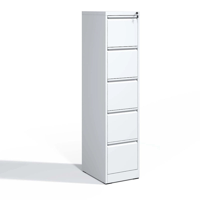 Classeur vertical métallique à 5 tiroirs avec serrure, pour bureau ou maison, en acier, format A4/Legal/Letter