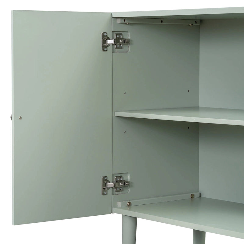 Élégant buffet quatre portes avec portes à motif ondulé