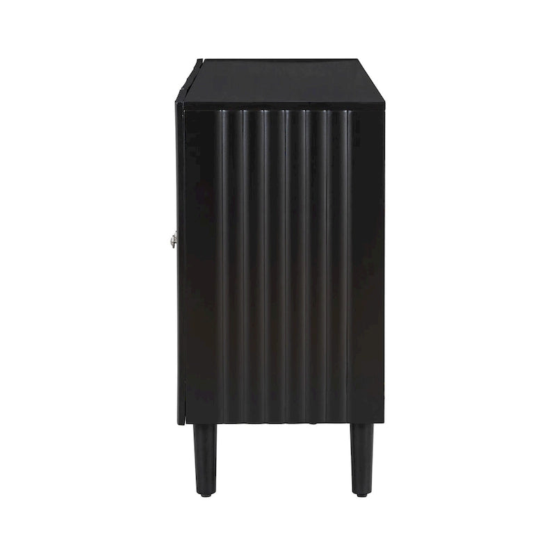Élégant buffet quatre portes avec portes à motif ondulé
