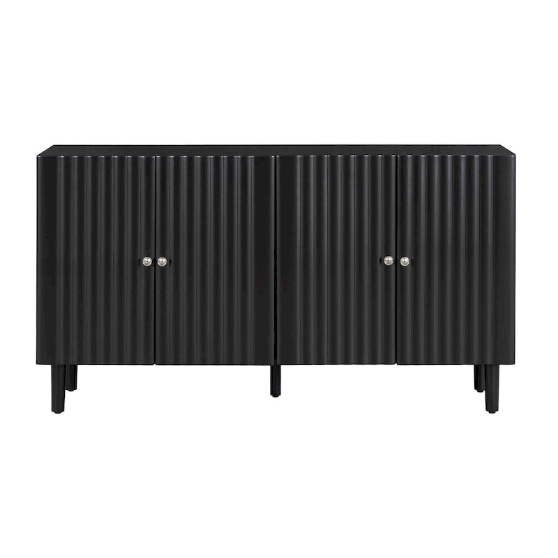 Élégant buffet quatre portes avec portes à motif ondulé