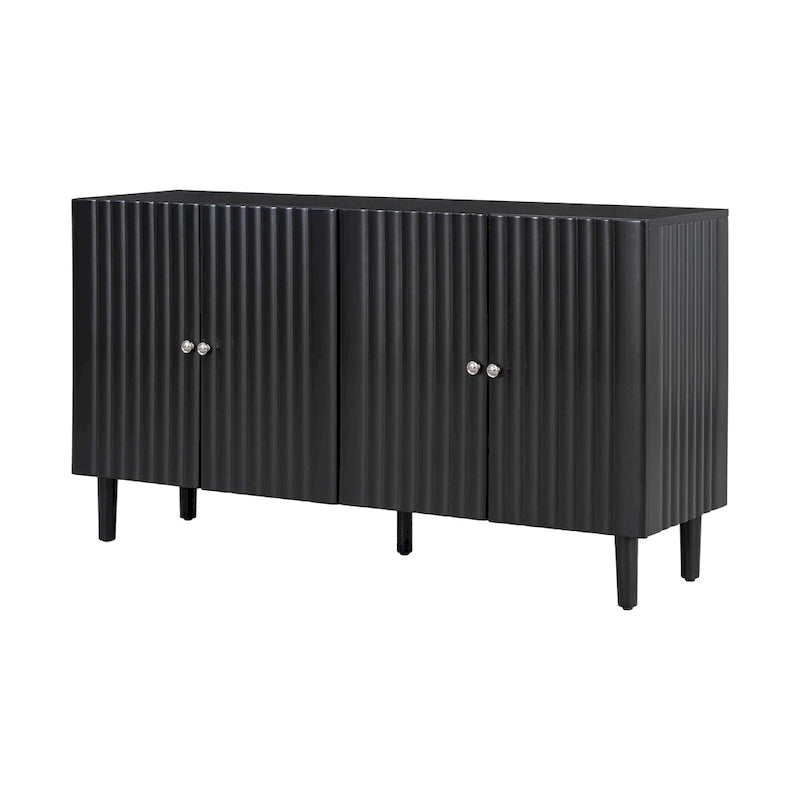 Élégant buffet quatre portes avec portes à motif ondulé