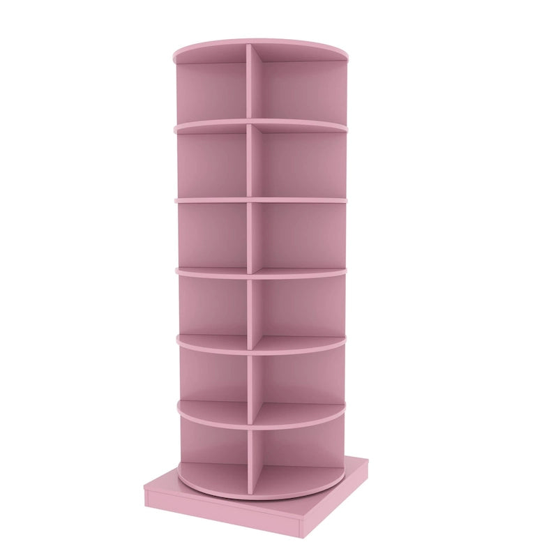 Meuble à chaussures rotatif rose 360 à 6 couches