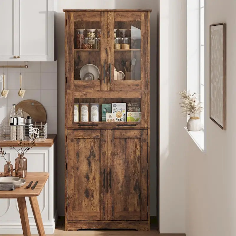 Meuble haut de salle de bain, Armoire de rangement pour le linge avec portes, étagères réglables et tiroir