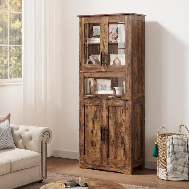 Meuble haut de salle de bain, Armoire de rangement pour le linge avec portes, étagères réglables et tiroir