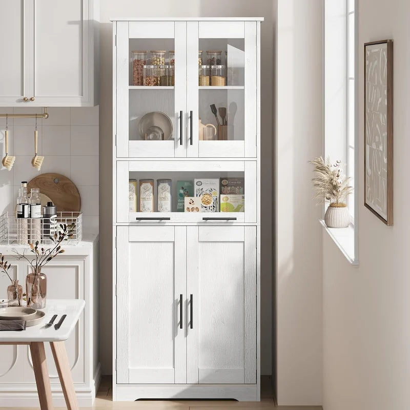 Meuble haut de salle de bain, Armoire de rangement pour le linge avec portes, étagères réglables et tiroir