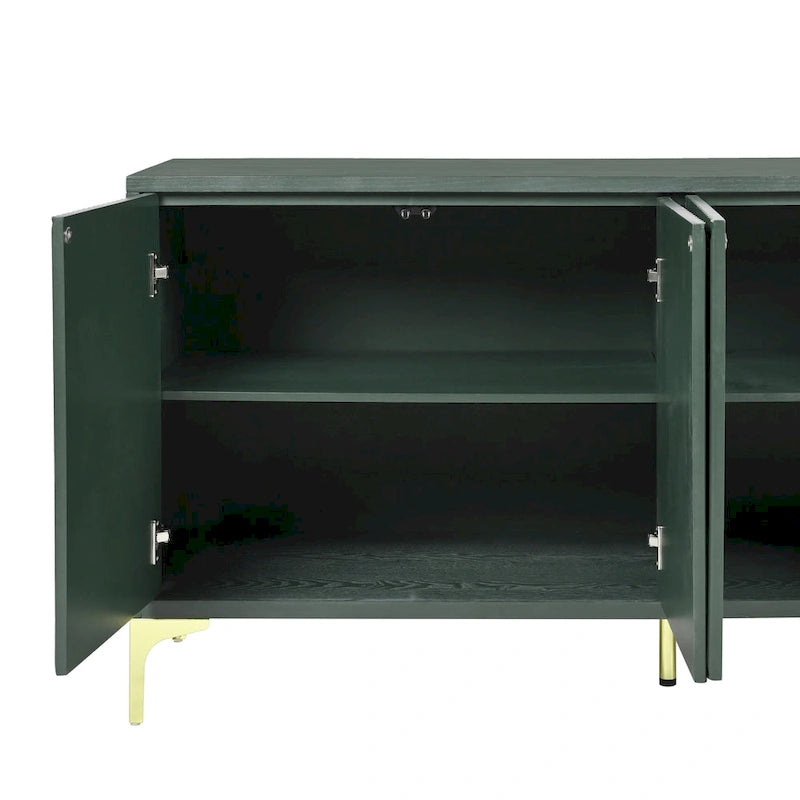 Buffet 4 portes avec panneaux de porte sculptés et étagères réglables