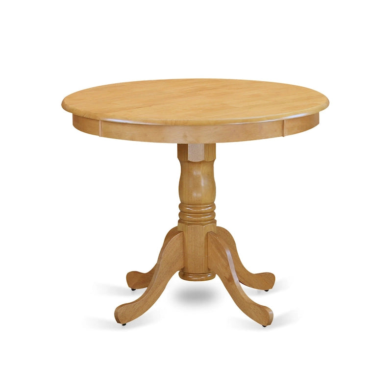 Table de salle à manger antique - un plateau de table de cuisine rond avec pied central, 36x36 pouces, (options de finition)