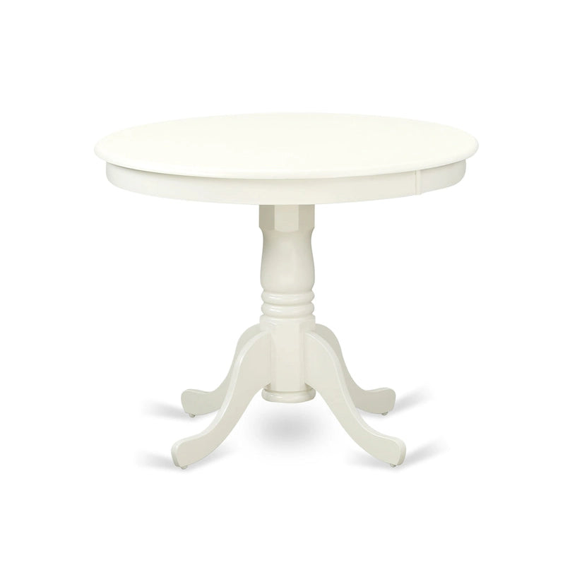 Table de salle à manger antique - un plateau de table de cuisine rond avec pied central, 36x36 pouces, (options de finition)