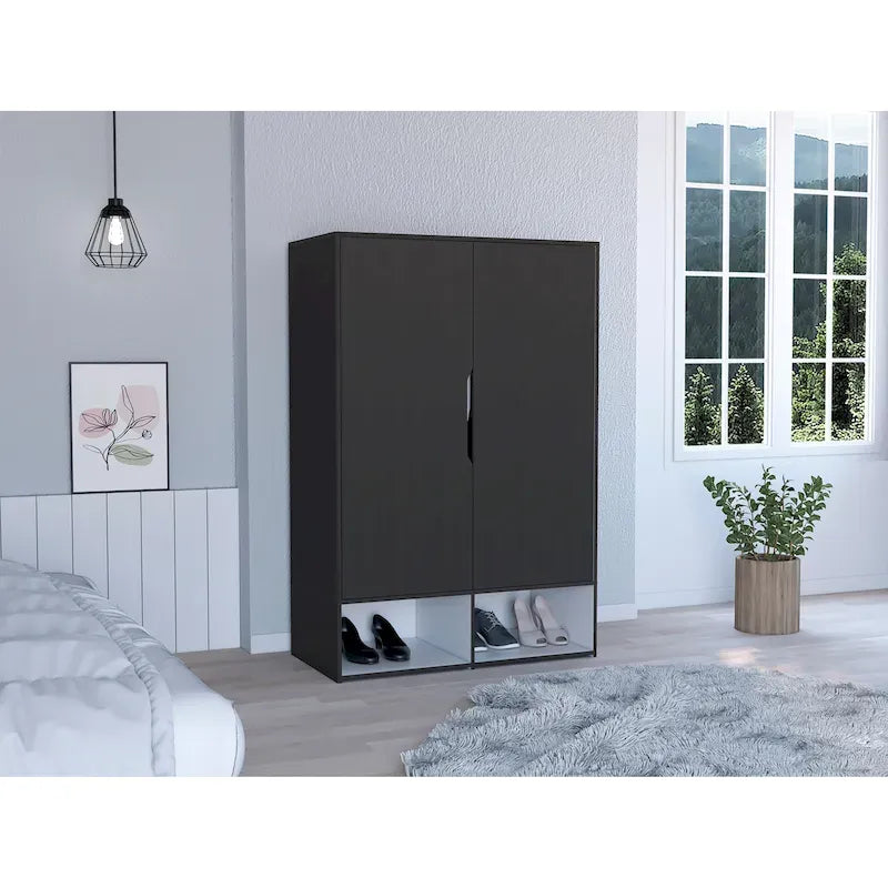 Rose Double Armoire avec tringle à vêtements