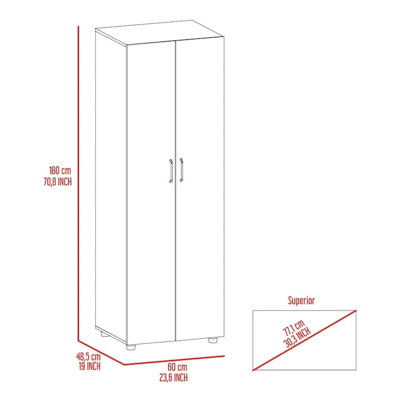 Rose Double Armoire avec tringle à vêtements