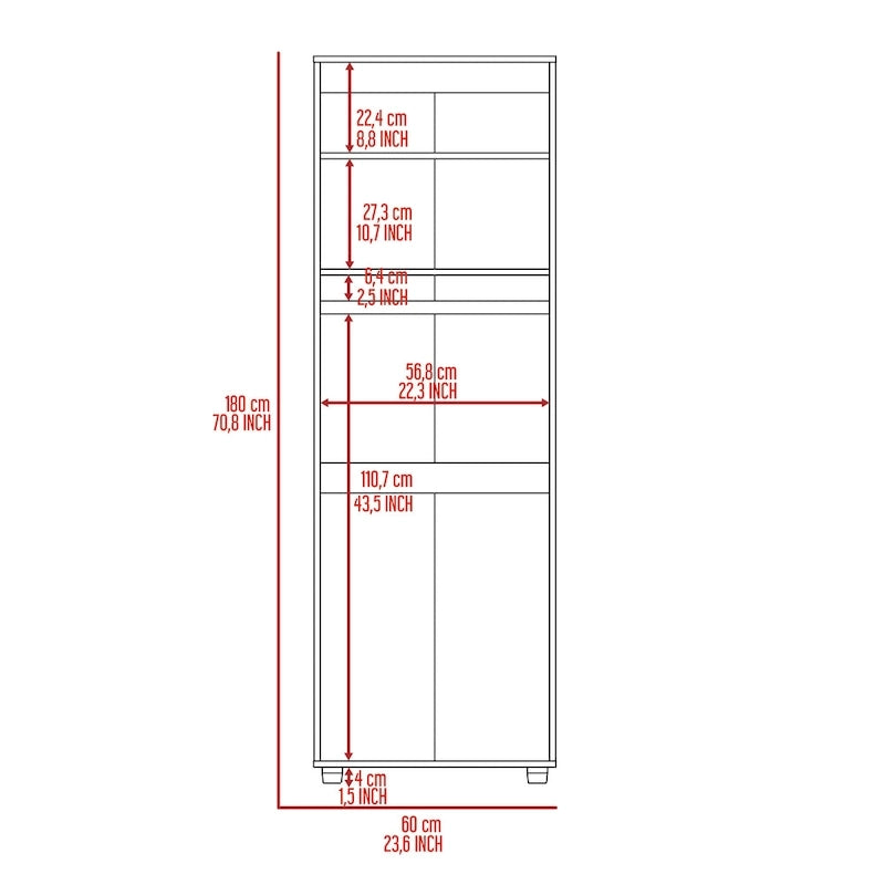 Rose Double Armoire avec tringle à vêtements