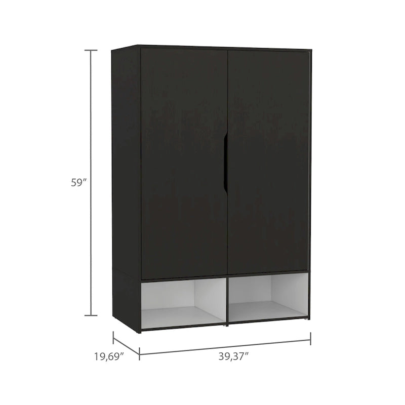 Rose Double Armoire avec tringle à vêtements