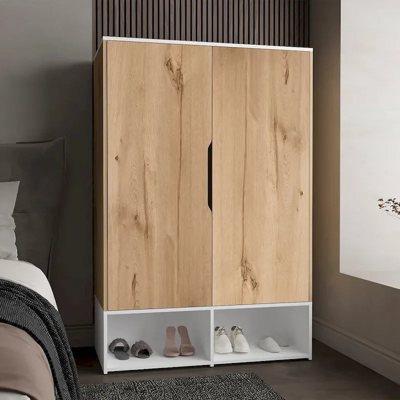 Rose Double Armoire avec tringle à vêtements