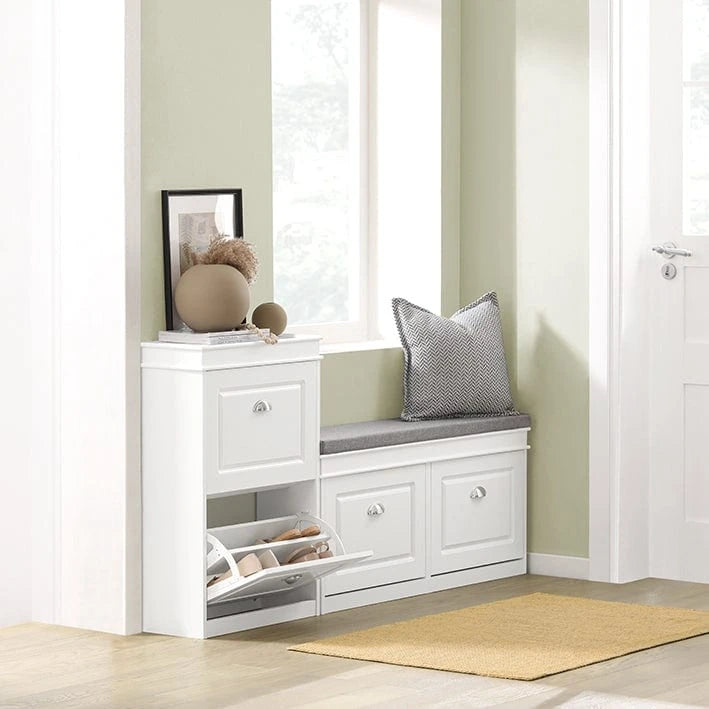 Meuble à chaussures blanc 2 tiroirs range-chaussures meuble de rangement pour chaussures