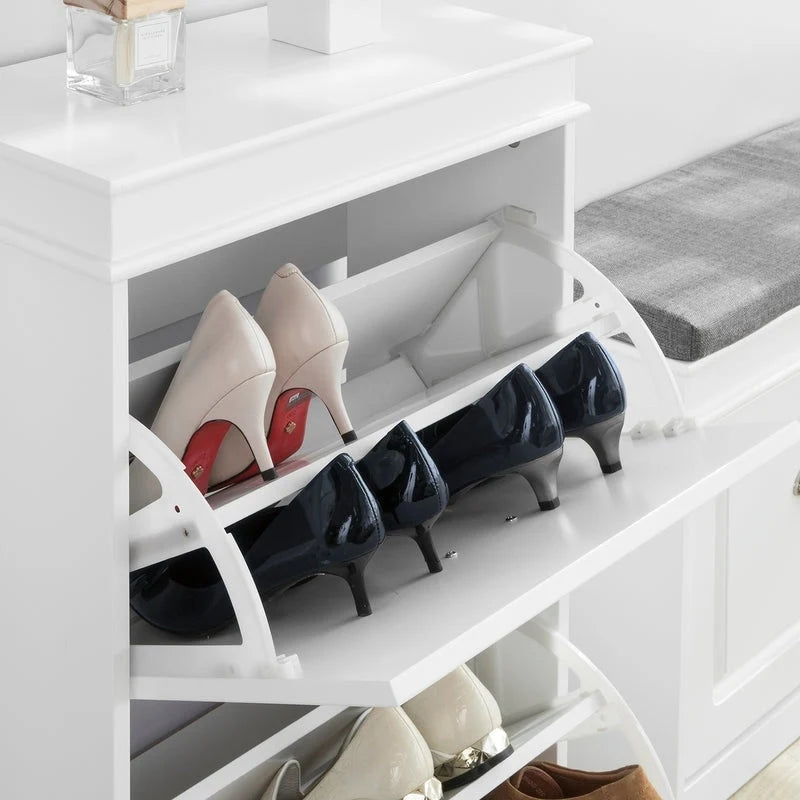 Meuble à chaussures blanc 2 tiroirs range-chaussures meuble de rangement pour chaussures