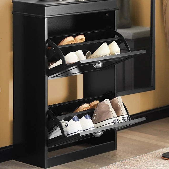Meuble à chaussures blanc 2 tiroirs range-chaussures meuble de rangement pour chaussures