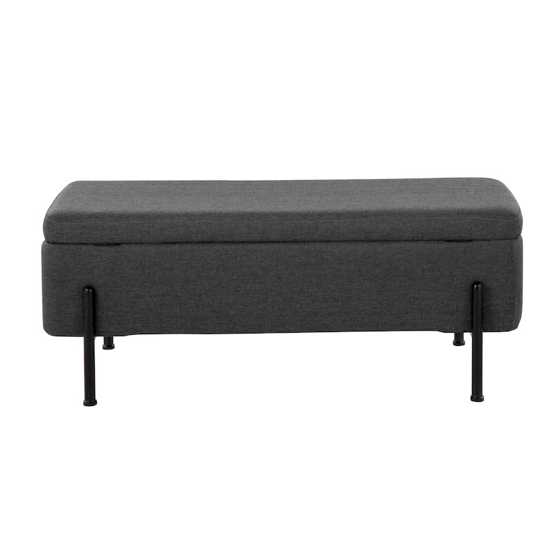 Banc de rangement Silver Orchid avec couvercle relevable