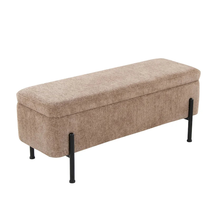 Banc de rangement Silver Orchid avec couvercle relevable