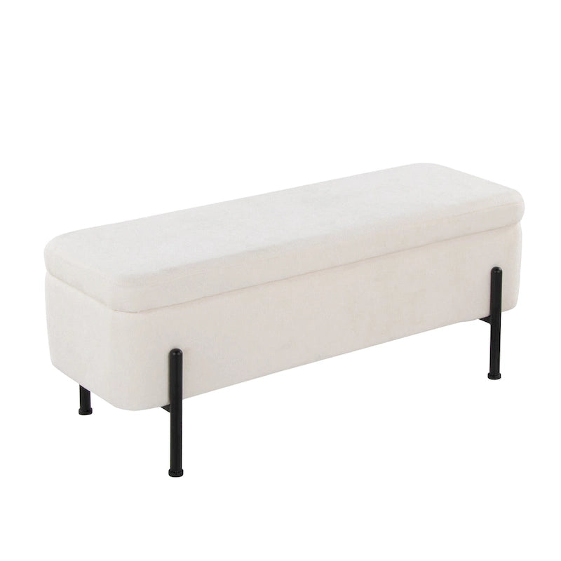 Banc de rangement Silver Orchid avec couvercle relevable
