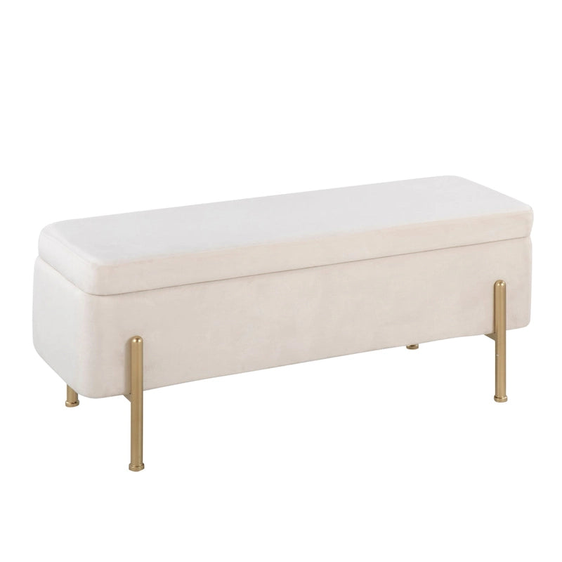 Banc de rangement Silver Orchid avec couvercle relevable