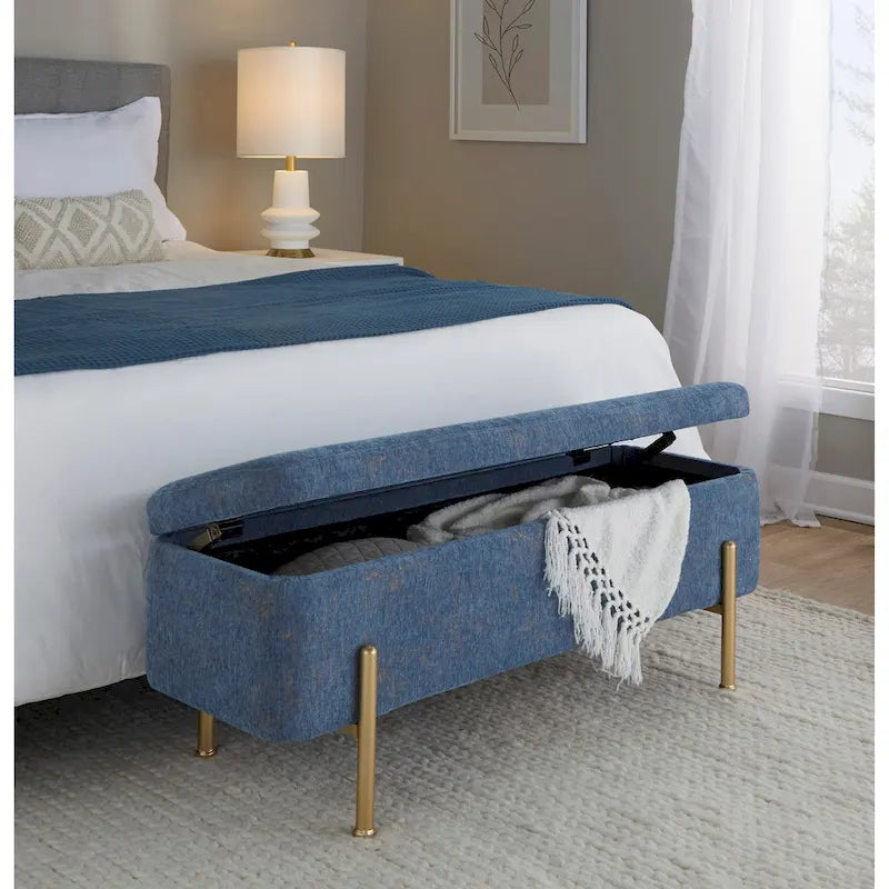 Banc de rangement Silver Orchid avec couvercle relevable