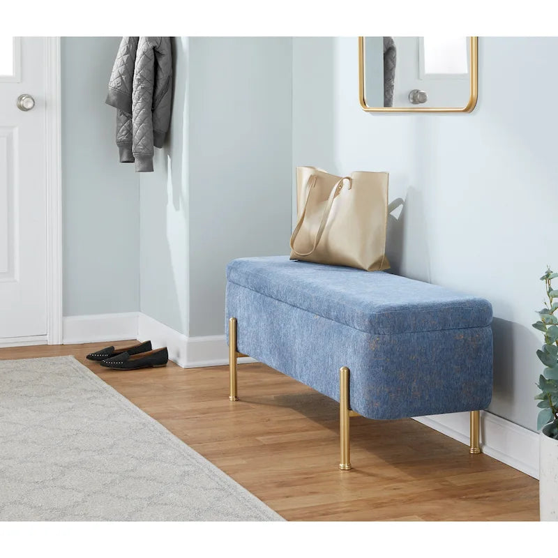 Banc de rangement Silver Orchid avec couvercle relevable