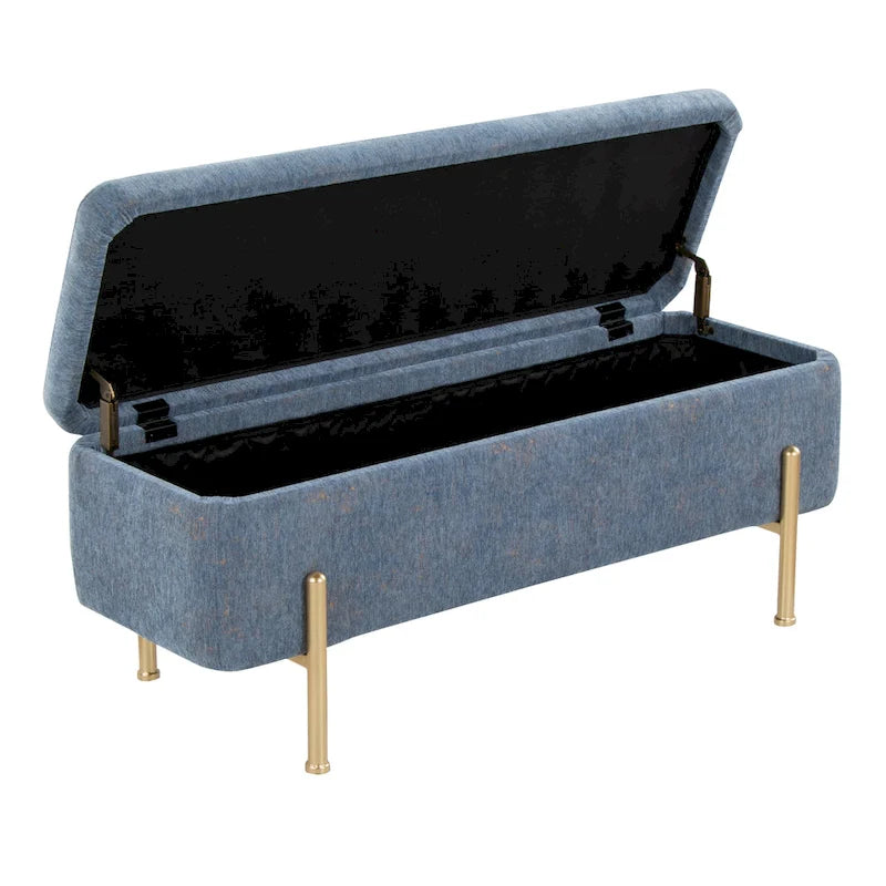 Banc de rangement Silver Orchid avec couvercle relevable