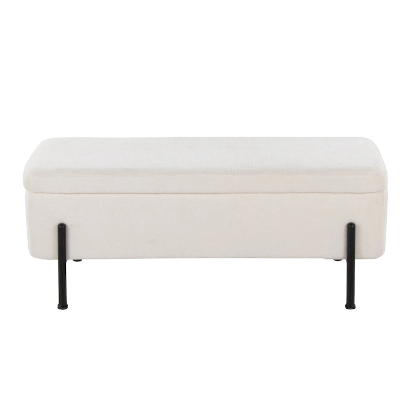 Banc de rangement Silver Orchid avec couvercle relevable