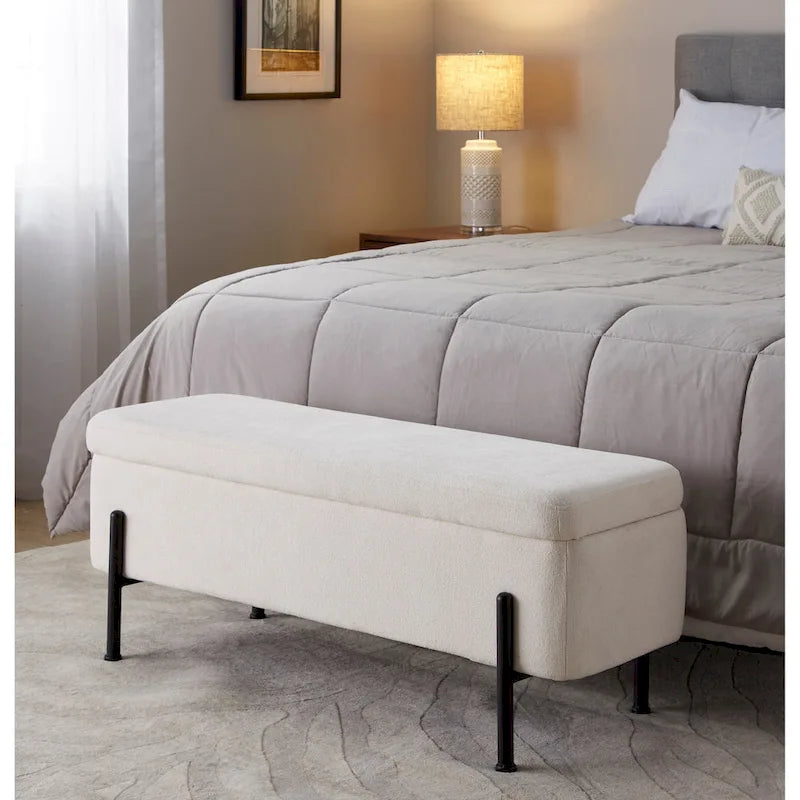Banc de rangement Silver Orchid avec couvercle relevable