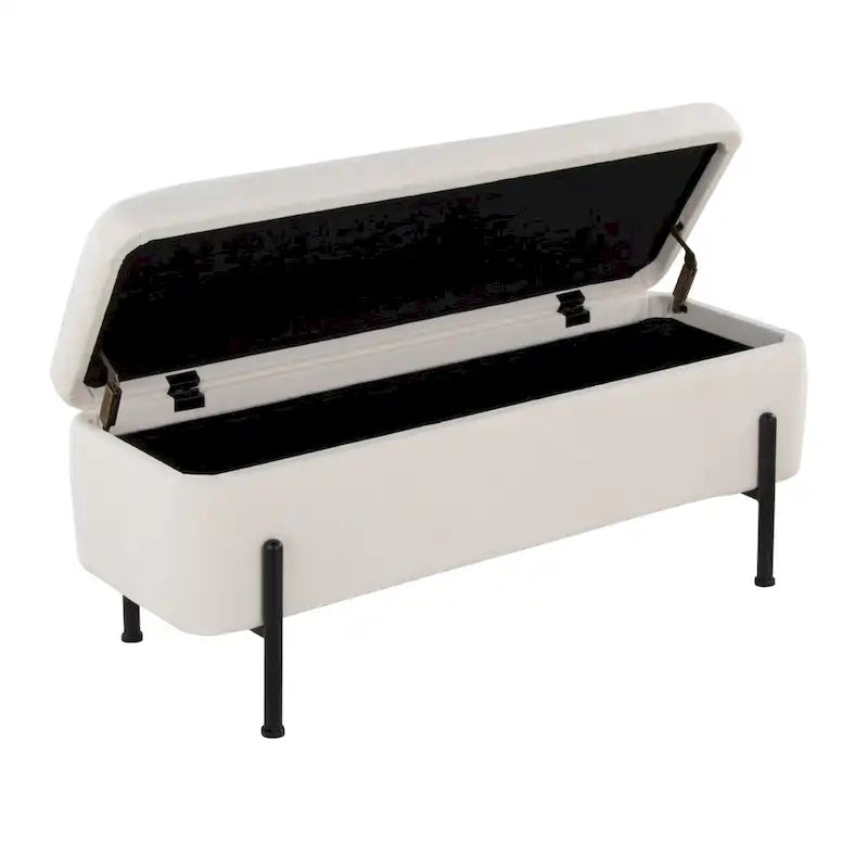 Banc de rangement Silver Orchid avec couvercle relevable