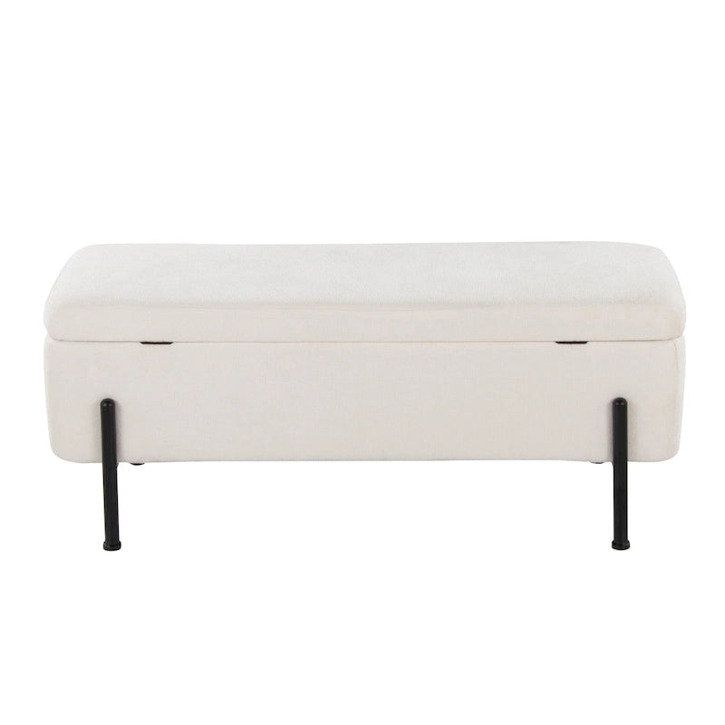 Banc de rangement Silver Orchid avec couvercle relevable