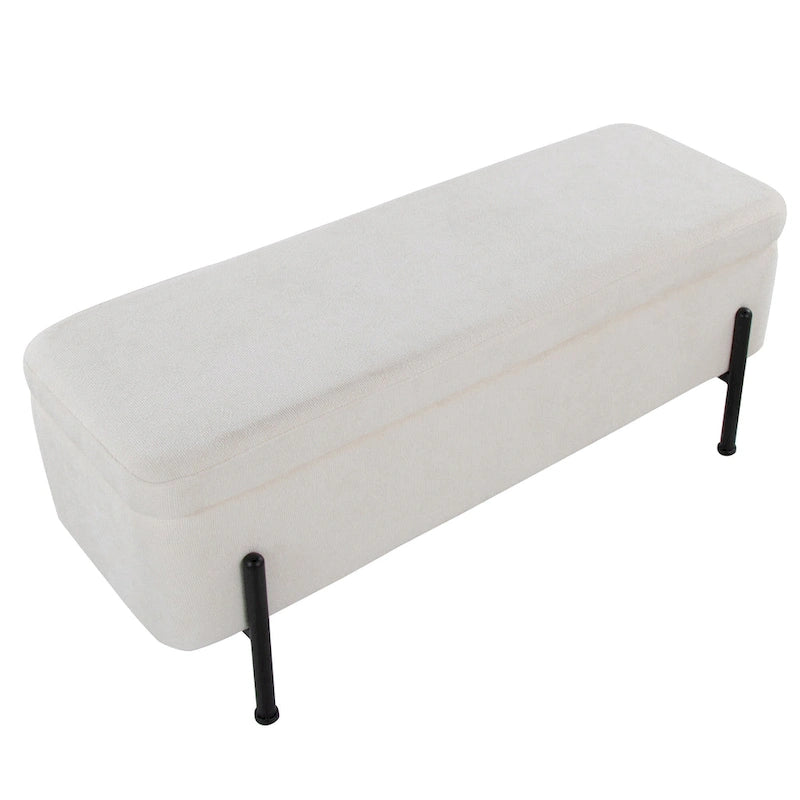 Banc de rangement Silver Orchid avec couvercle relevable