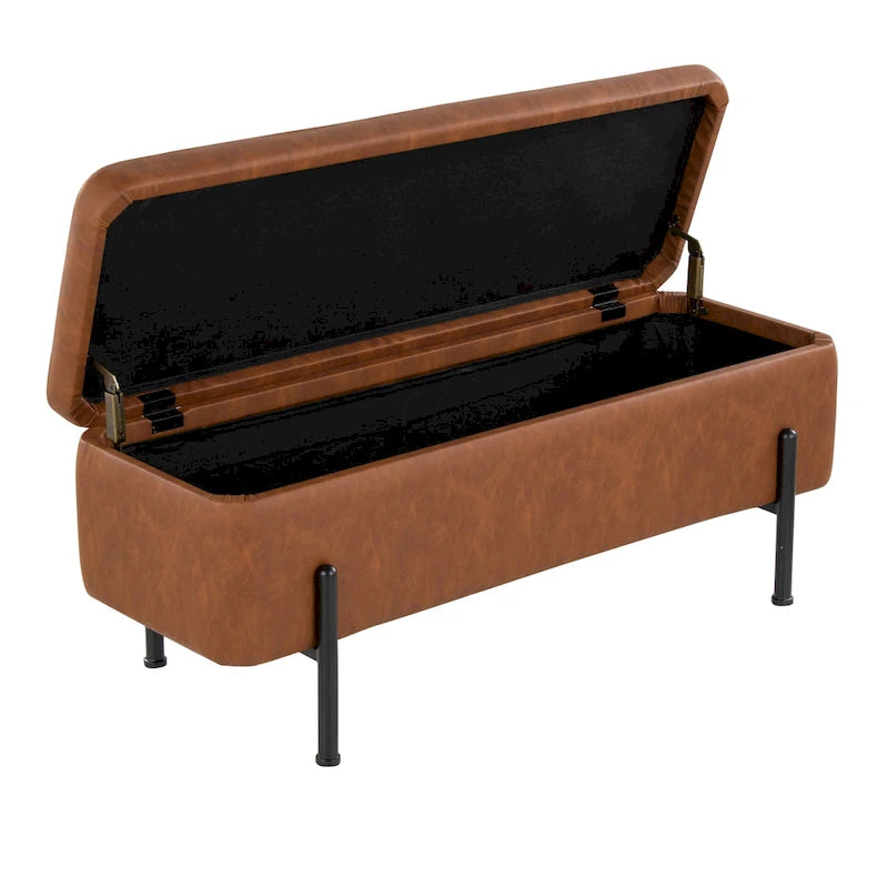 Banc de rangement Silver Orchid avec couvercle relevable