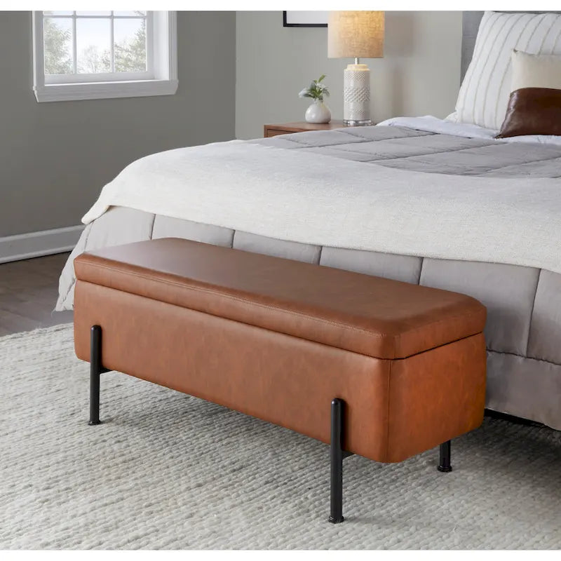 Banc de rangement Silver Orchid avec couvercle relevable
