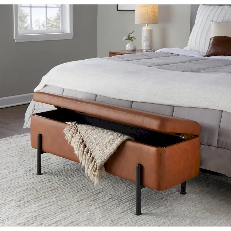 Banc de rangement Silver Orchid avec couvercle relevable