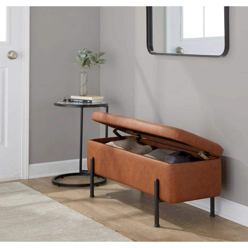 Banc de rangement Silver Orchid avec couvercle relevable