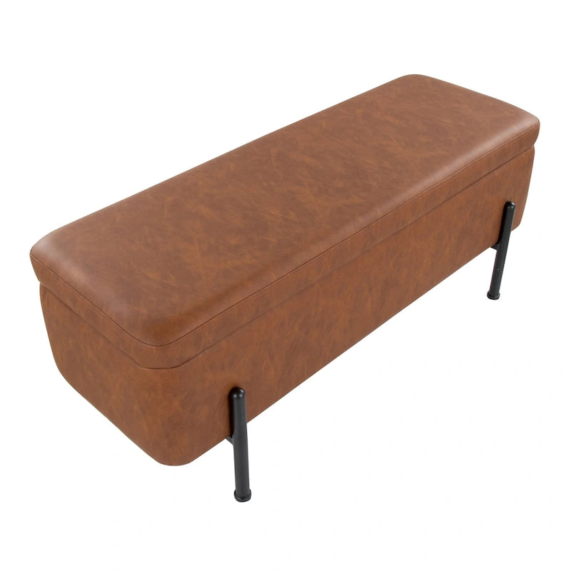 Banc de rangement Silver Orchid avec couvercle relevable