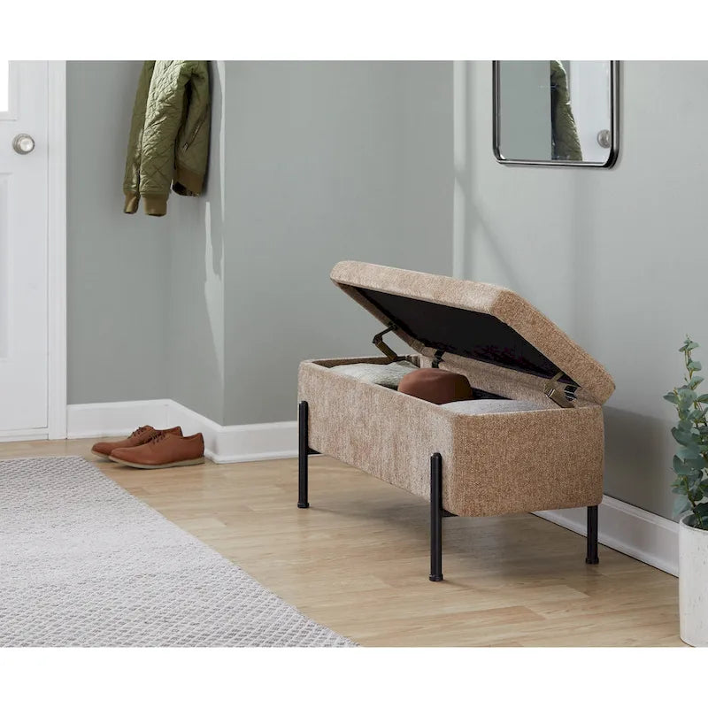 Banc de rangement Silver Orchid avec couvercle relevable
