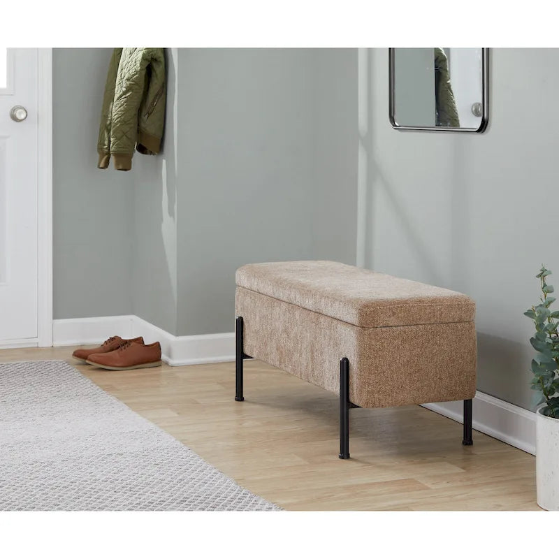 Banc de rangement Silver Orchid avec couvercle relevable