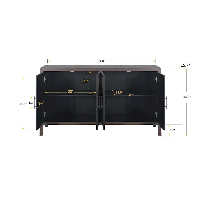 Buffet en bois à 4 portes - S.O.