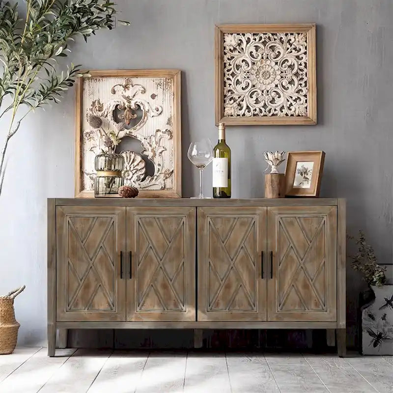 Buffet en bois à 4 portes - S.O.