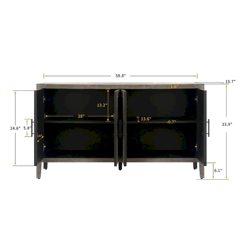 Buffet en bois à 4 portes - S.O.