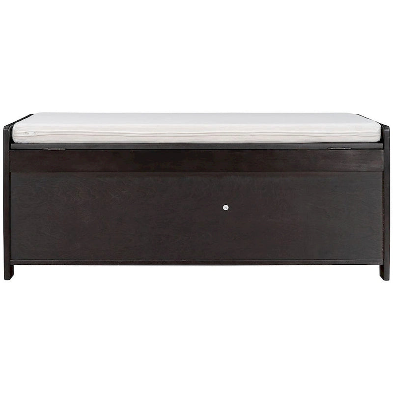 Banc de rangement en bois à 3 tiroirs avec coussin