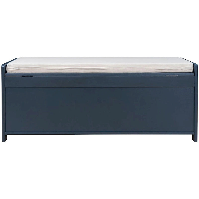 Banc de rangement en bois à 3 tiroirs avec coussin
