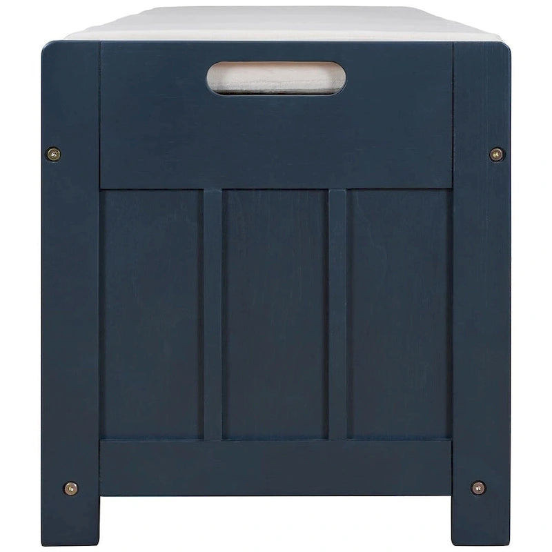 Banc de rangement en bois à 3 tiroirs avec coussin