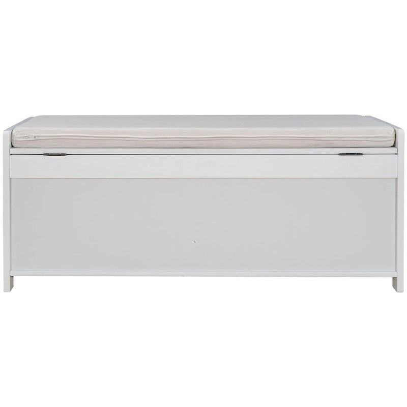 Banc de rangement en bois à 3 tiroirs avec coussin