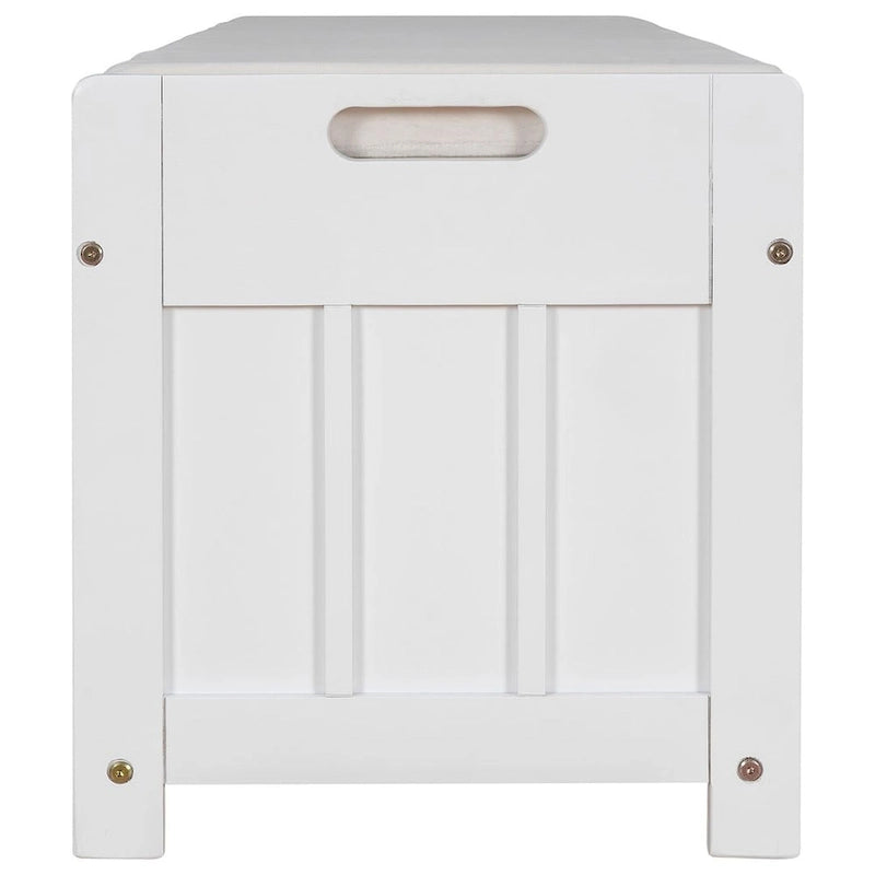 Banc de rangement en bois à 3 tiroirs avec coussin