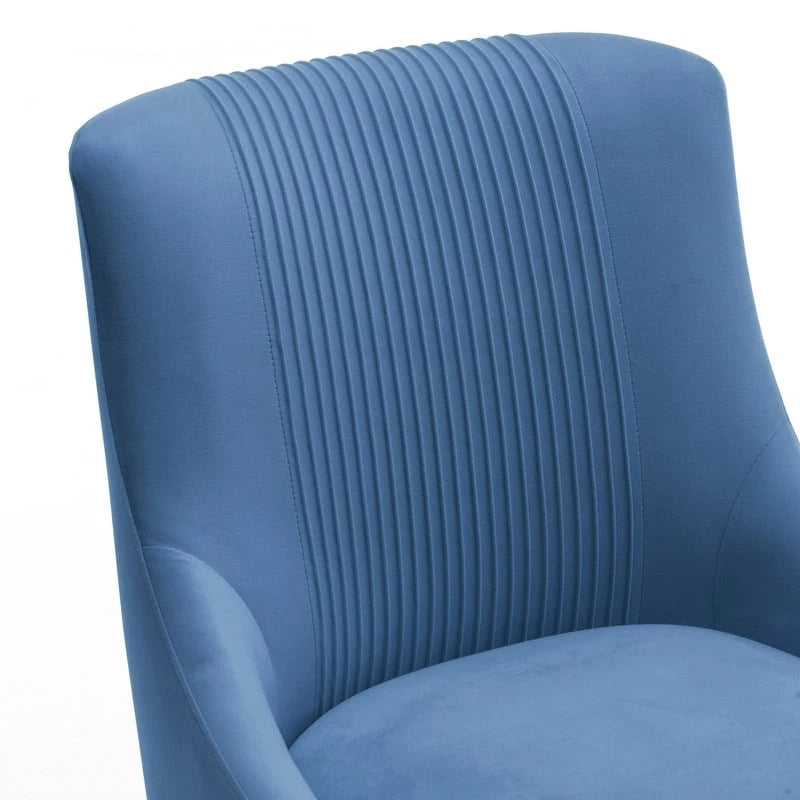 Chaise de salle à manger ou de coiffeuse en velours plissé bouclé style glamour moderne (lot de 2) avec poignée arrière
