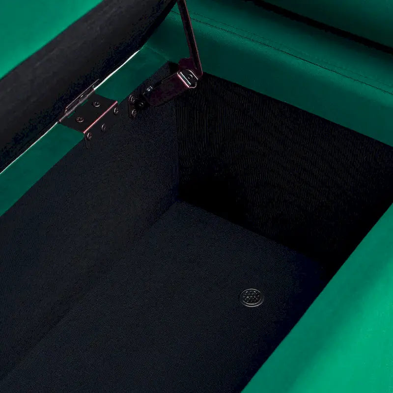 Banc de rangement élégant en velours capitonné