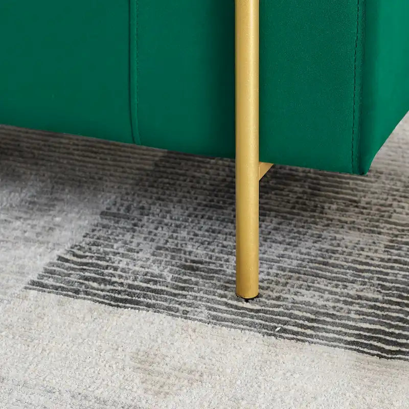 Banc de rangement élégant en velours capitonné